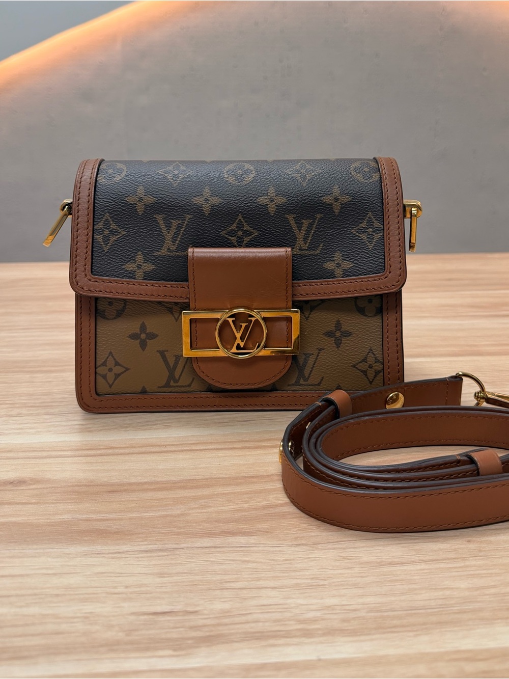 Louis Vuitton Monogram Canvas & Brown Leather Crossbody Bag